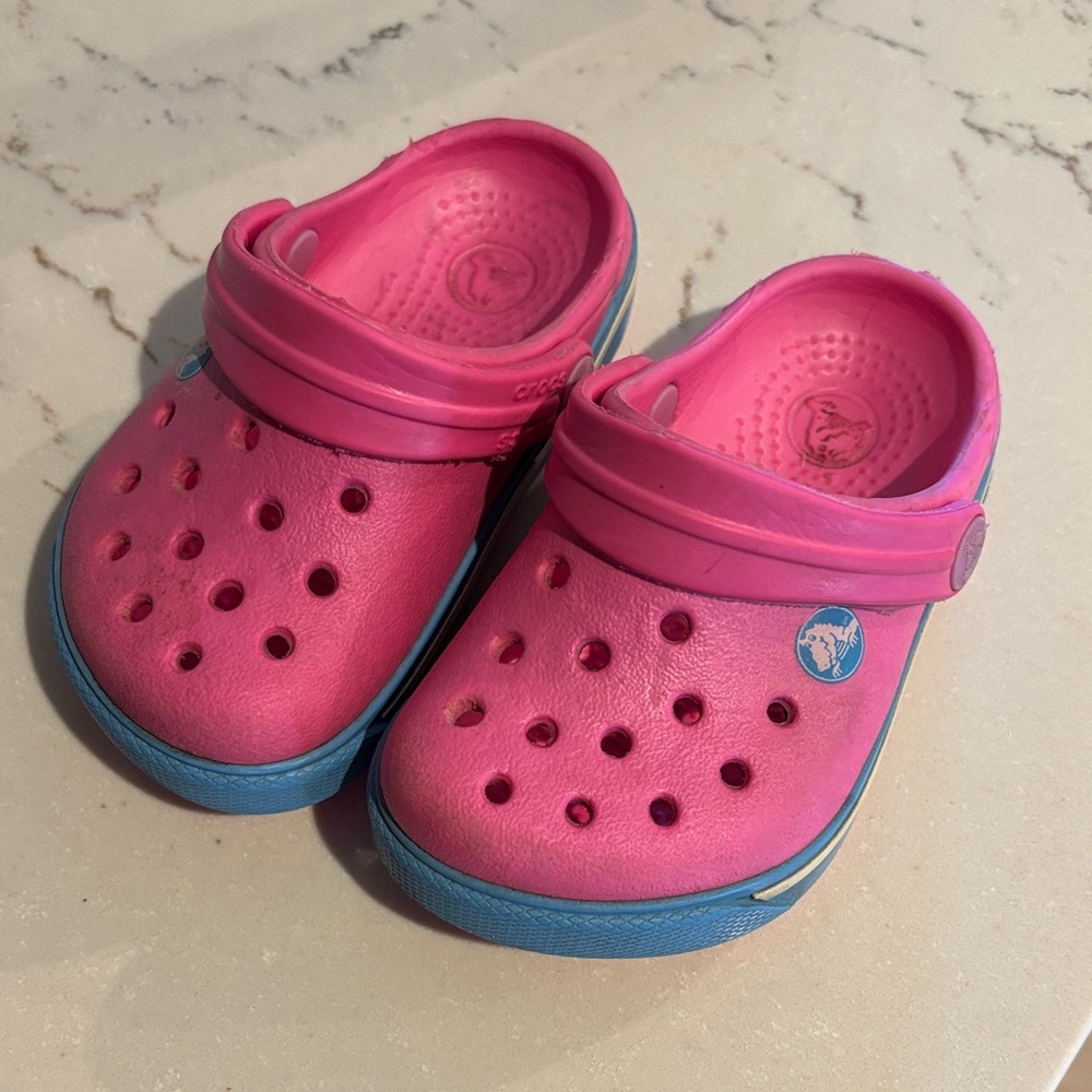 CROCS Kids Vibrant Pink and Blue Clogs